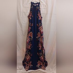 Xhilaration Blue Pink Halter Sundress for Weddings
